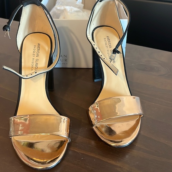 Black rose gold heels size 7.5 - Picture 2 of 4